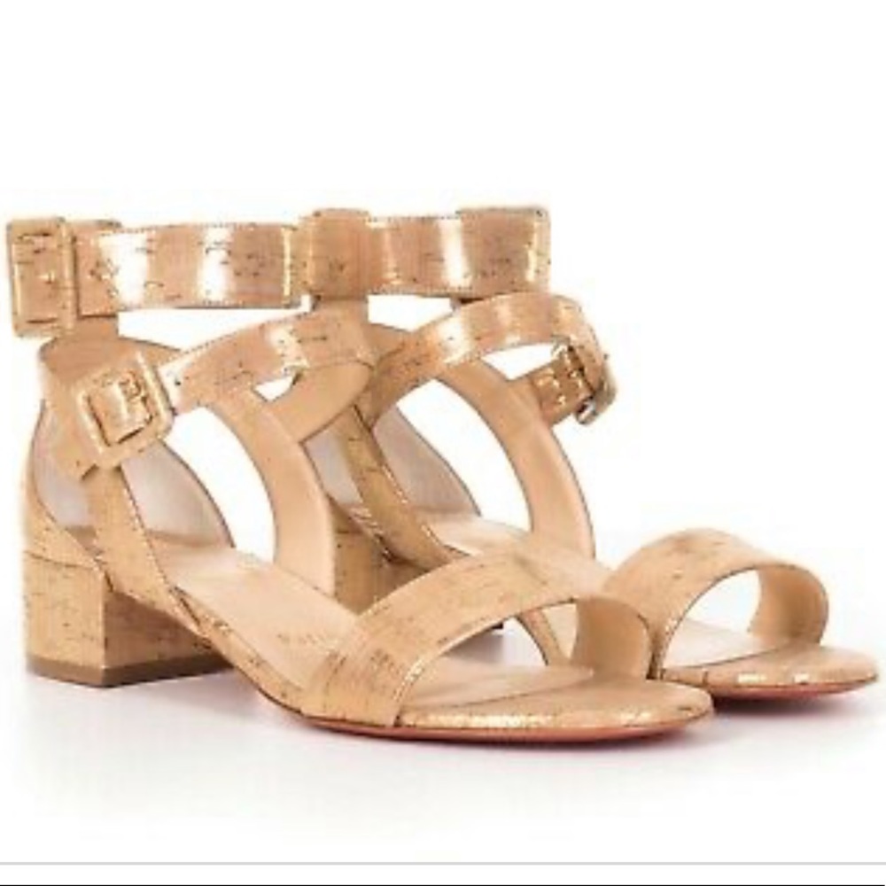 Christian Louboutin Gold Multipot 25 Cork Sandal